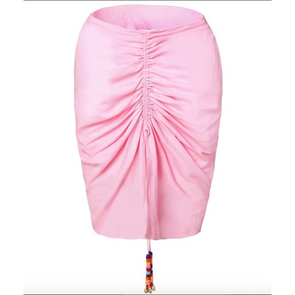 ROOPA PEMMARAJU Pink Corn Fiber Gathered Skirt S - Picture 11 of 12